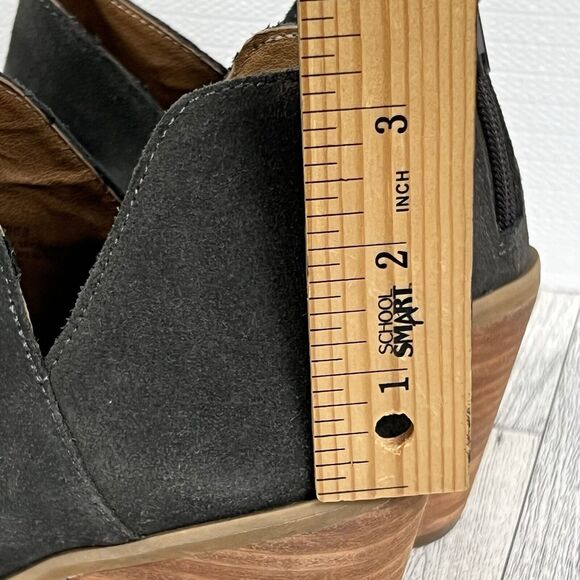 SUSINA Carina-Lea Peep Toe Ankle Boots Women’s 6 Gray Suede Leather Shoes - Picture 9 of 16